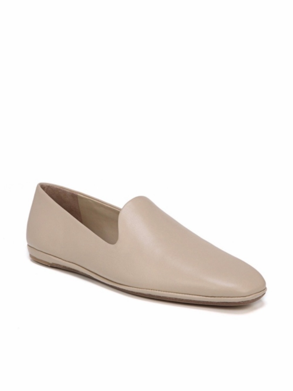 Vince Greige Nude Paz Minimalist Smooth Leather Slip-On Loafer